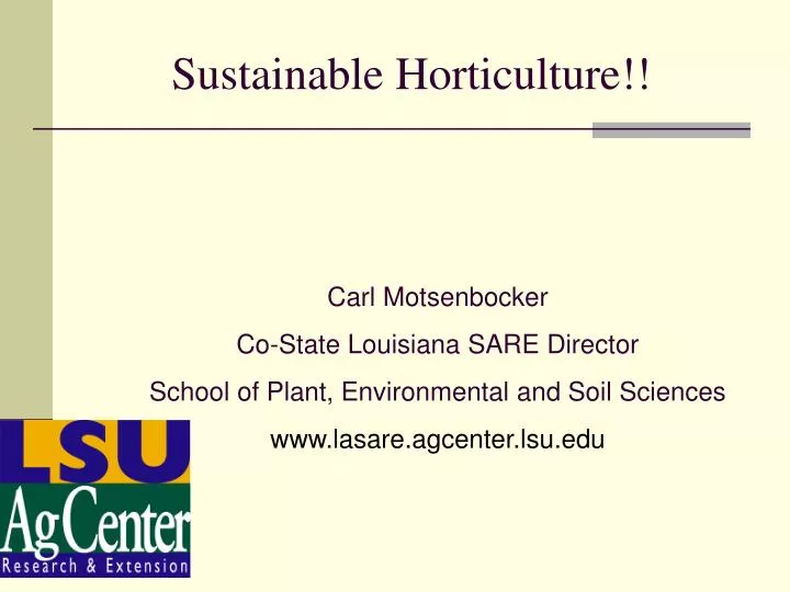 sustainable horticulture