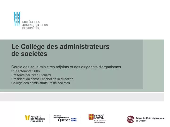 le coll ge des administrateurs de soci t s