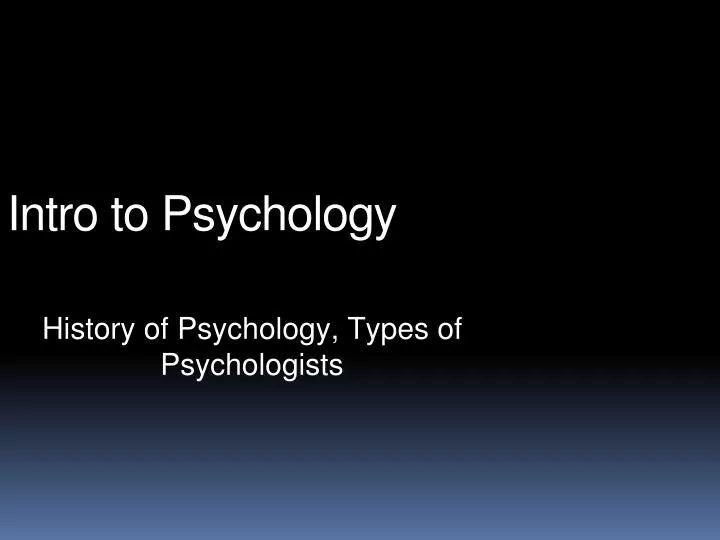 intro to psychology
