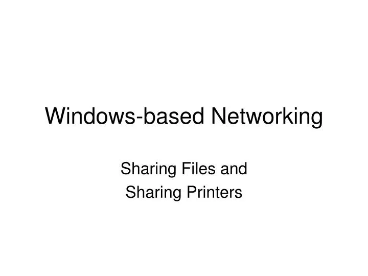 windows based networking