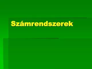 sz mrendszerek
