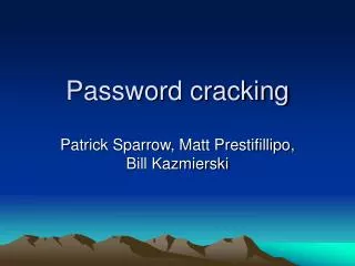 Password cracking