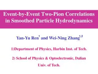 Event-by-Event Two-Pion Correlations in Smoothed Particle Hydrodynamics