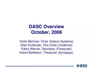 DASC Overview October, 2008