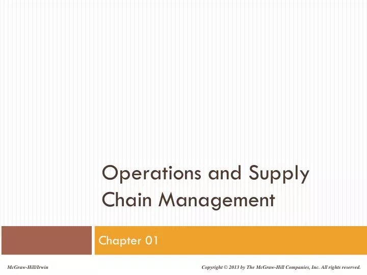 operations and supply chain management