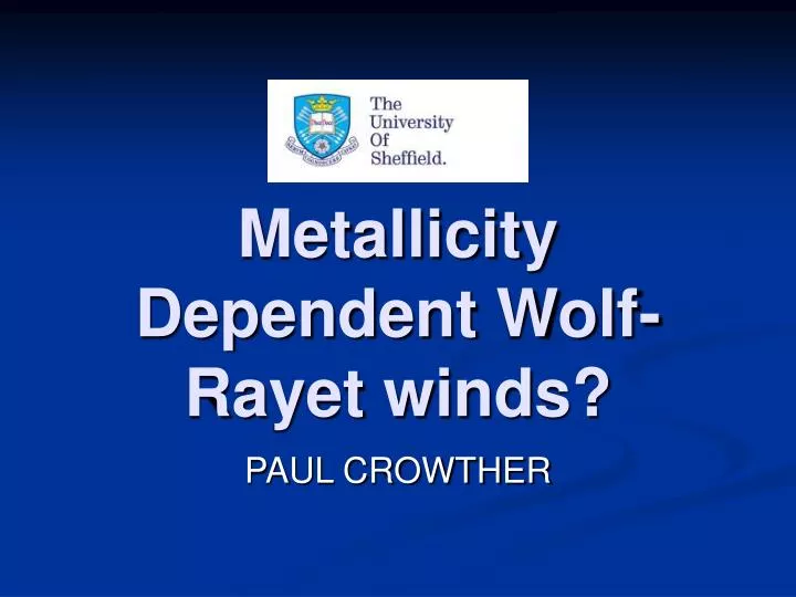 metallicity dependent wolf rayet winds