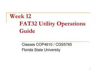 Week 12 	FAT32 Utility Operations 	Guide