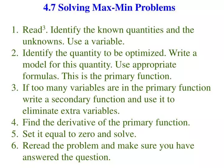 4 7 solving max min problems