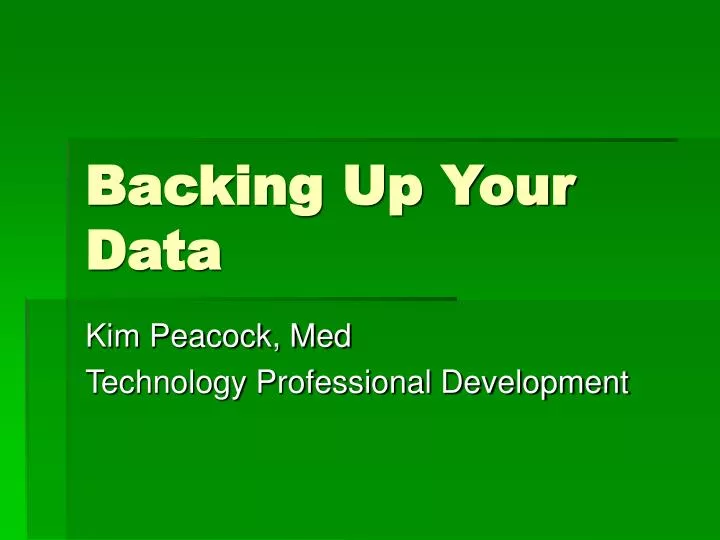 backing up your data