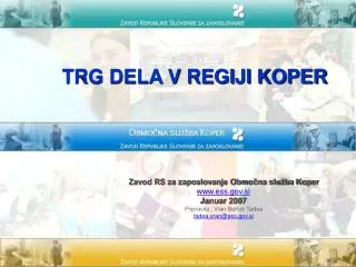 trg dela v regiji koper