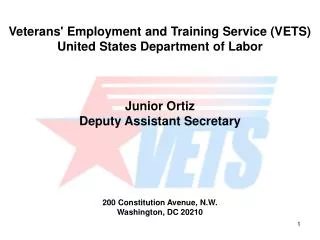 Veterans' Employment and Training Service (VETS) United States Department of Labor Junior Ortiz