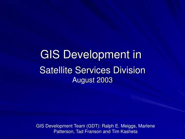 satellite services division august 2003