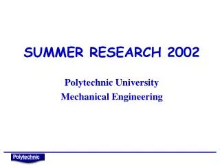 SUMMER RESEARCH 2002