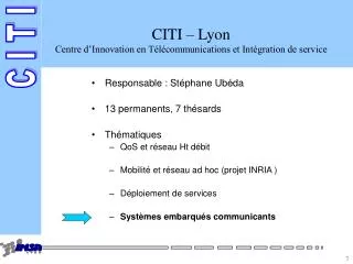 citi lyon centre d innovation en t l communications et int gration de service