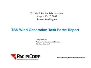 TSS Wind Generation Task Force Report