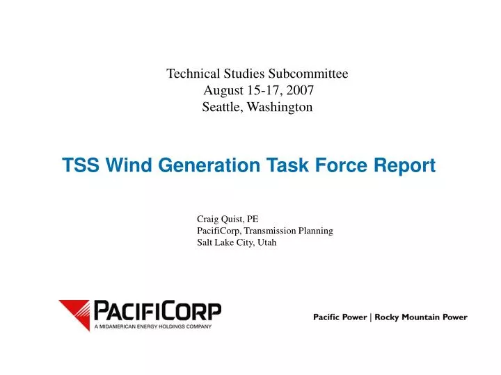 tss wind generation task force report