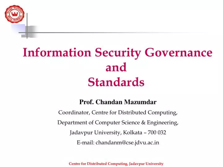 information security governance and standards