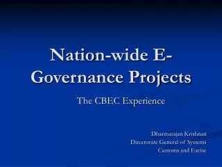 Nation-wide E-Governance Projects
