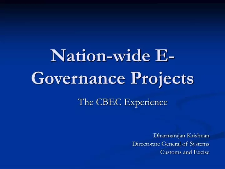 nation wide e governance projects