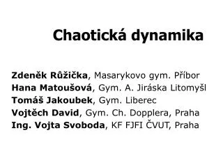 chaotick dynamika