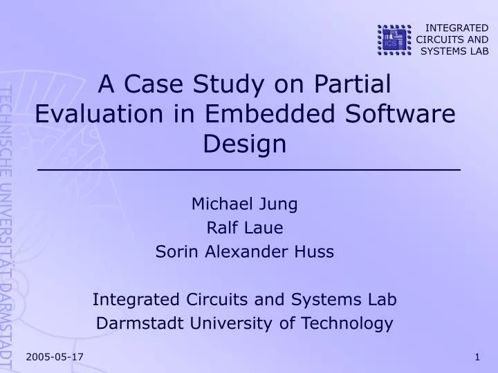 a case study on partial evaluation in embedded software design