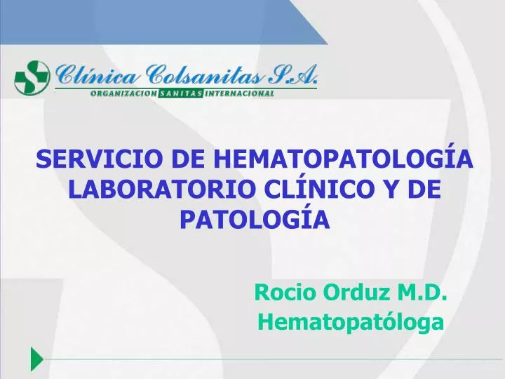 servicio de hematopatolog a laboratorio cl nico y de patolog a