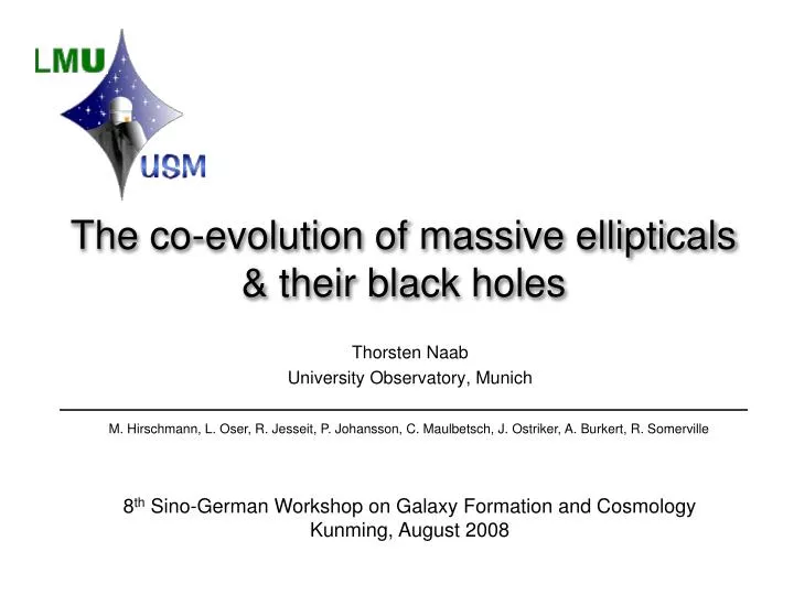 the co evolution of massive ellipticals their black holes