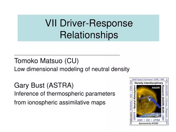 vii driver response relationships