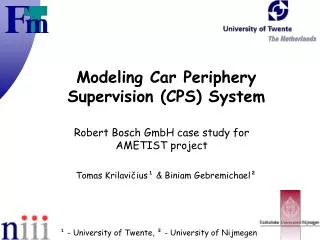 Modeling Car Periphery Supervision (CPS) System