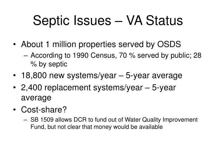 septic issues va status