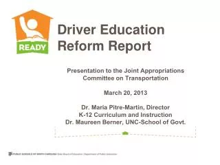 Driver Education Reform Report
