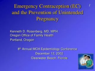 Emergency Contraception (EC) and the Prevention of Unintended Pregnancy