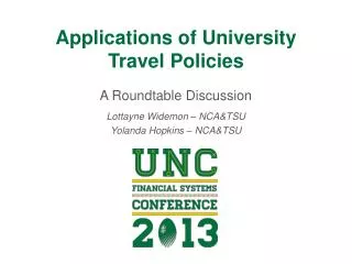 Applications of University Travel Policies