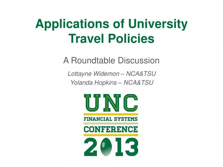 applications of university travel policies