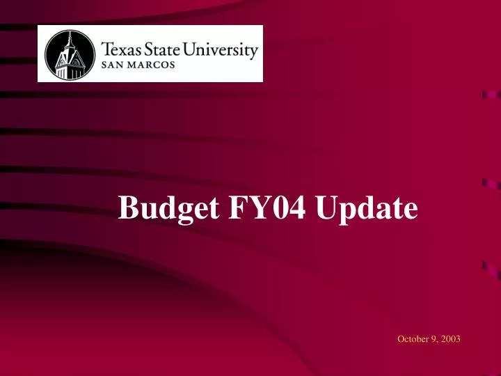 budget fy04 update