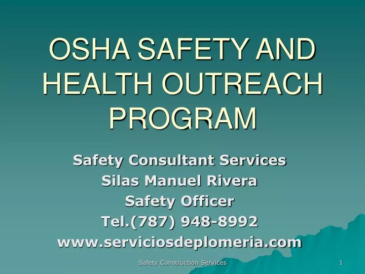 osha safety and health outreach program