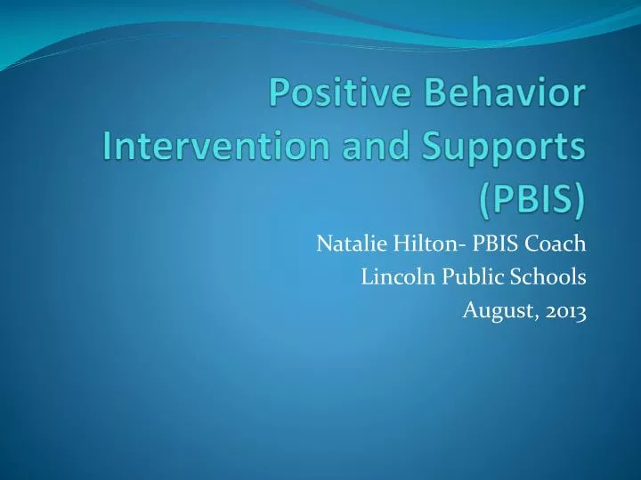 positive behavior intervention and supports pbis