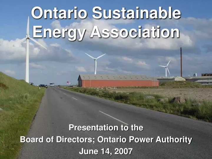 ontario sustainable energy association