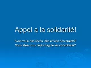 appel a la solidarit