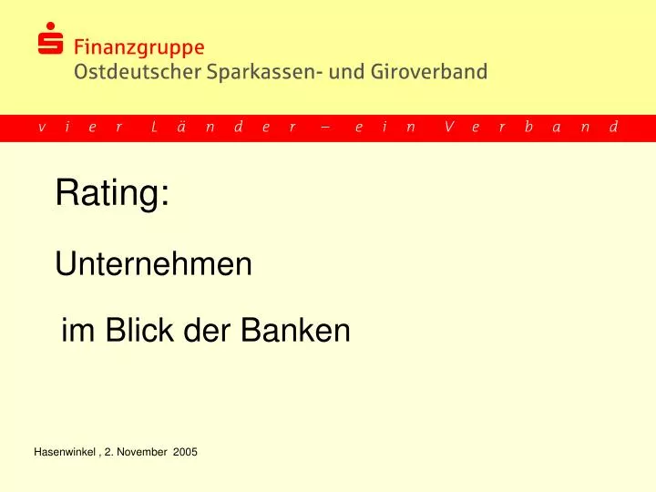 rating unternehmen im blick der banken hasenwinkel 2 november 2005