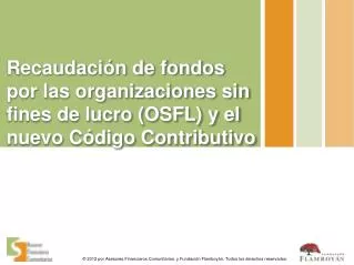 recaudaci n de fondos por las organizaciones sin fines de lucro osfl y el nuevo c digo contributivo