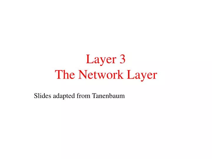 layer 3 the network layer
