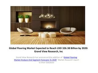 Global Flooring Market to 2020–Grand View Research,Inc