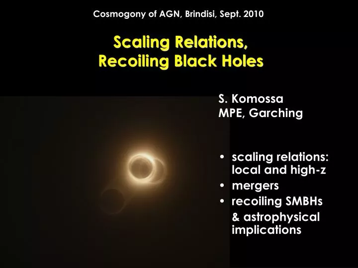 scaling relations recoiling black holes