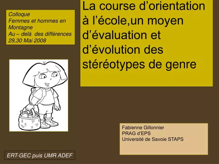 la course d orientation l cole un moyen d valuation et d volution des st r otypes de genre