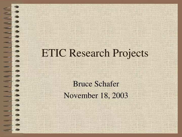 etic research projects