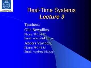 Real-Time Systems Lecture 3