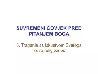 suvremeni ovjek pred pitanjem boga