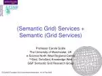 (Semantic Grid) Services + Semantic (Grid Services) - slide 1