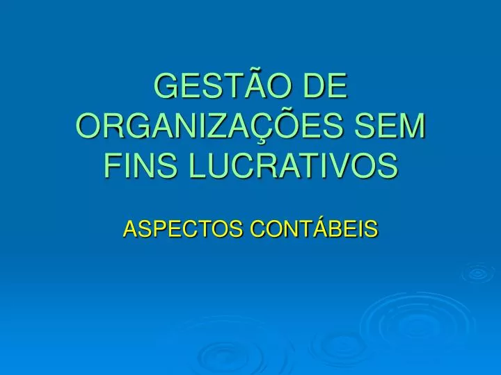 gest o de organiza es sem fins lucrativos